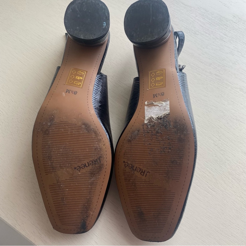 J. Renee Patent Croc Embossed Slingback Shoe in Black, size 8.5M - Picture 11 of 12